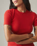 Women's Luxe Rib Crew Tee - Crimson